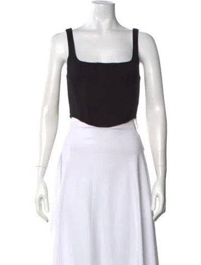 Pre-owned Lpa Square Neckline Sleeveless Crop Top In Black