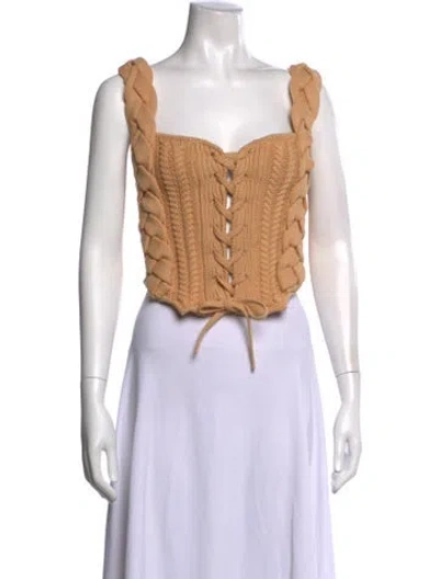 Pre-owned Lpa Square Neckline Sleeveless Crop Top In Neutrals