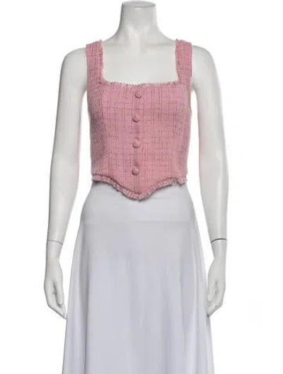 Pre-owned Lpa Square Neckline Sleeveless Crop Top In Pink