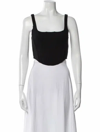 Pre-owned Lpa Square Neckline Sleeveless Crop Top W/ Tags In Black