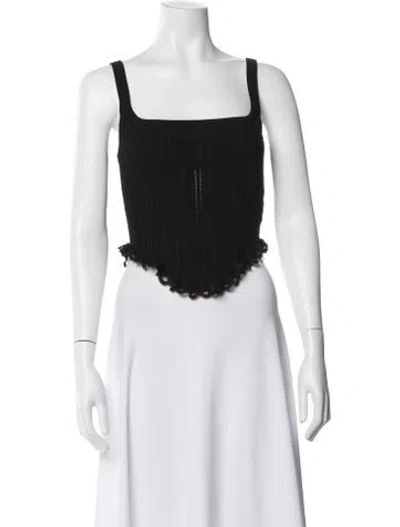 Pre-owned Lpa Square Neckline Sleeveless Crop Top W/ Tags In Black