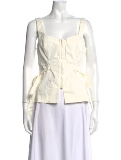 Pre-owned Lpa Square Neckline Sleeveless Top In White