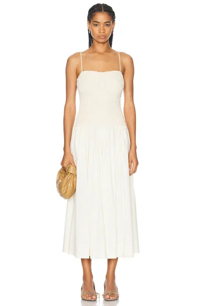 Lpa Stacci Midi Dress In Beige & Cream