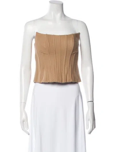 Pre-owned Lpa Strapless Crop Top In Neutral