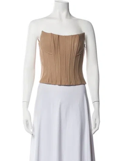 Pre-owned Lpa Strapless Crop Top In Neutrals