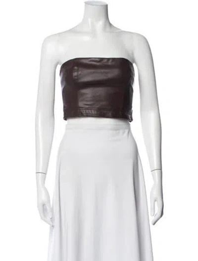 Pre-owned Lpa Strapless Crop Top In White