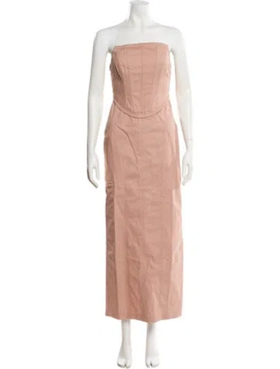 Pre-owned Lpa Strapless Long Dress In Pink