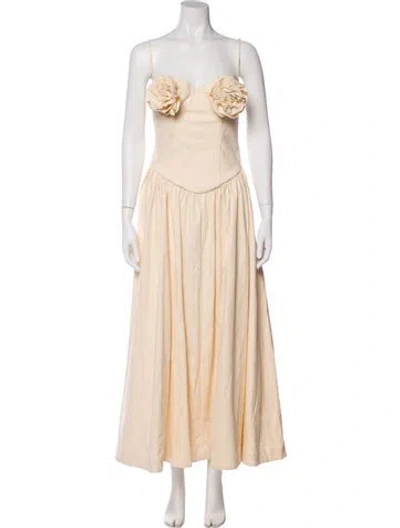 Pre-owned Lpa Strapless Long Dress W/ Tags In Neutral