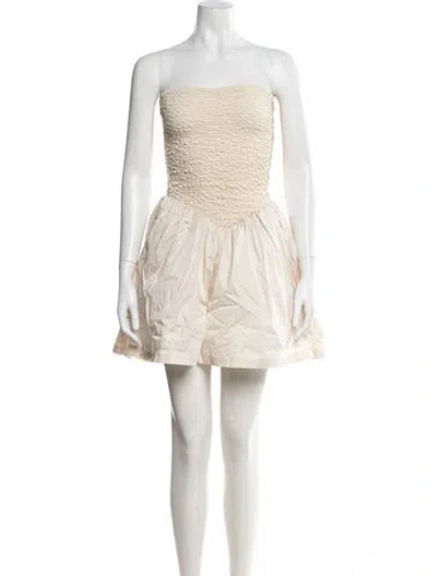 Pre-owned Lpa Strapless Mini Dress In Neutral