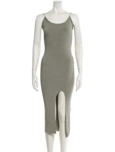 Pre-owned Lpa Striped Midi Length Dress In Green