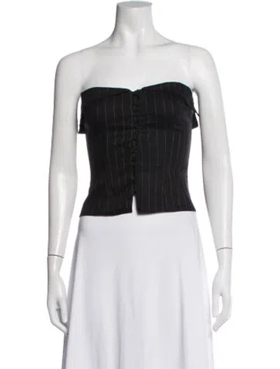 Pre-owned Lpa Striped Strapless Top In Black