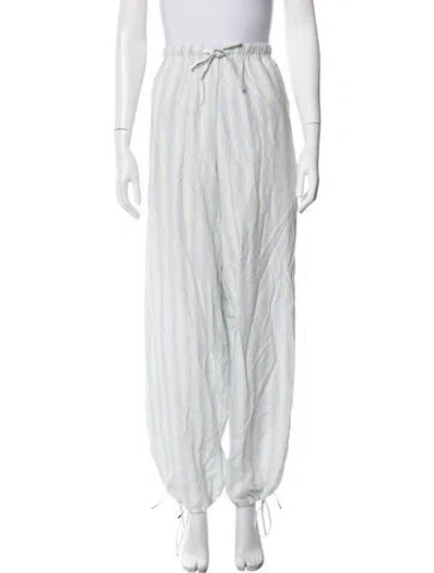 Pre-owned Lpa Striped Wide Leg Pants In Blue
