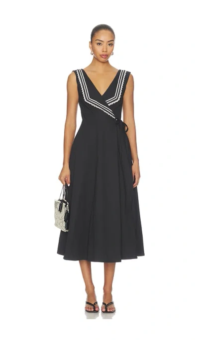 Lpa Thea Midi Dress In Black & White