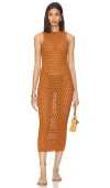 Lpa Theola Open Stitch Dress In Rust