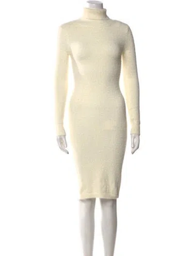 Pre-owned Lpa Turtleneck Knee-length Dress In Neutral