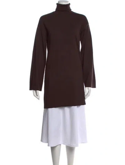Pre-owned Lpa Turtleneck Long Dress In Brown
