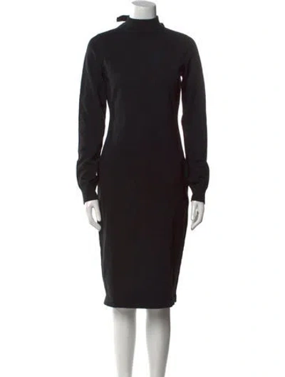 Pre-owned Lpa Turtleneck Midi Length Dress In Black
