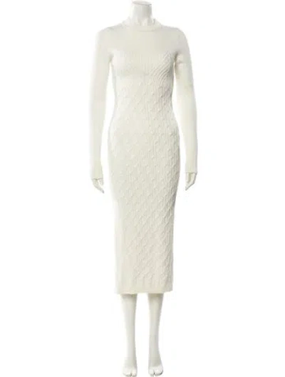 Pre-owned Lpa Turtleneck Midi Length Dress In Neutral