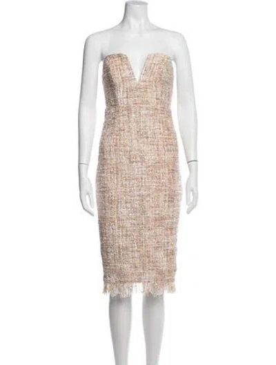 Pre-owned Lpa Tweed Pattern Knee-length Dress In Metallic/neutrals