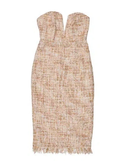 Pre-owned Lpa Tweed Pattern Mini Dress In Neutral