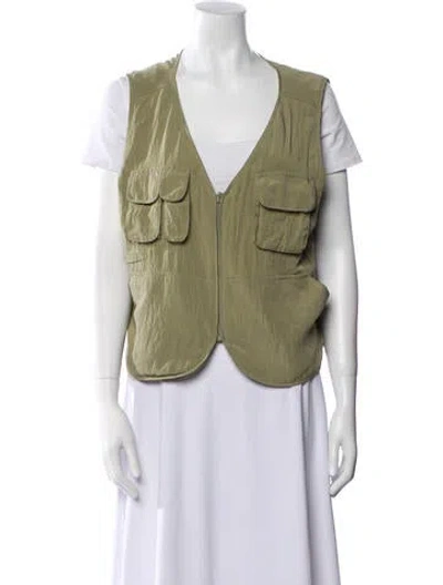 Pre-owned Lpa Vest In Green