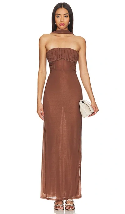 Lpa Vittoria Maxi Dress In Chocolate