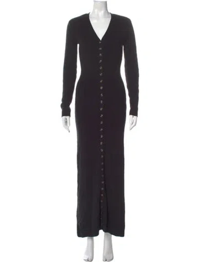 Pre-owned Lpa V-neck Long Dress In Black