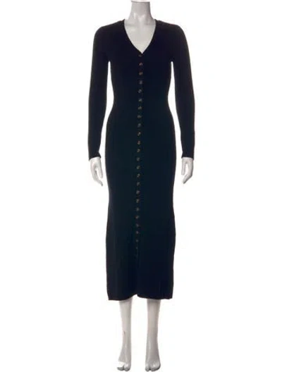 Pre-owned Lpa V-neck Long Dress In Black