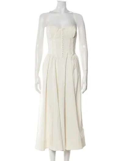 Pre-owned Lpa V-neck Long Dress In Neutral