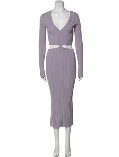 Pre-owned Lpa V-neck Long Dress In Purple