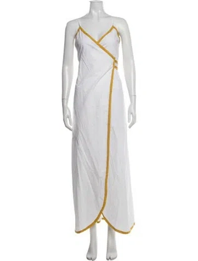 Pre-owned Lpa V-neck Long Dress W/ Tags In White