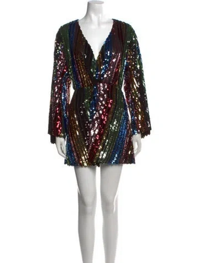 Pre-owned Lpa V-neck Mini Dress In Black