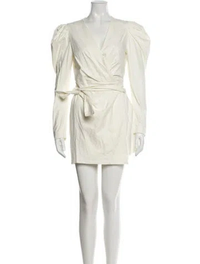 Pre-owned Lpa V-neck Mini Dress In Neutral