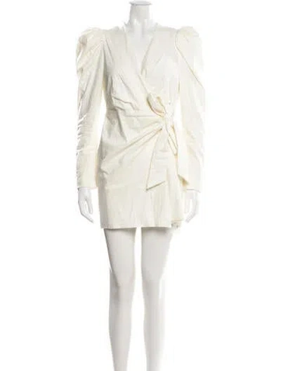 Pre-owned Lpa V-neck Mini Dress In Neutrals