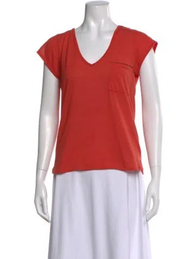 Pre-owned Lpa V-neck Short Sleeve T-shirt In Orange