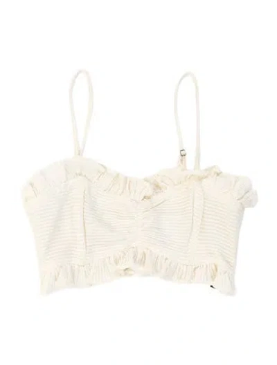 Pre-owned Lpa V-neck Sleeveless Crop Top In Neutrals