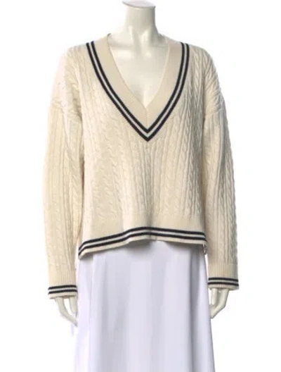 Pre-owned Lpa V-neck Sweater In White