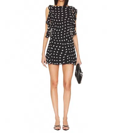 Lpa Giulia Mini Dress In Black & Cream Dot