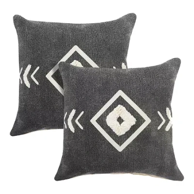 Lr Home 2-pc. Square Throw Pillow In Black