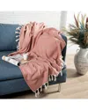 Lr Home Aarien Cinnamon Herringbone Throw Blanket In Red