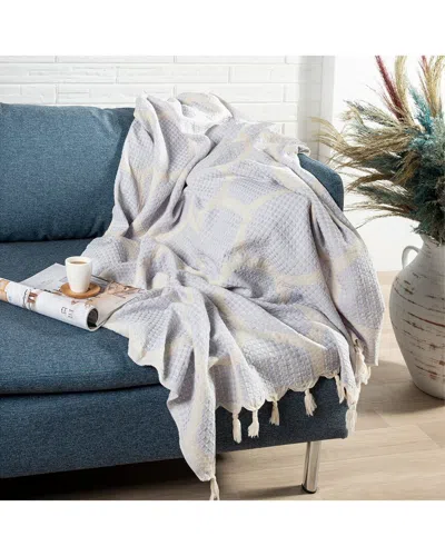Lr Home Aarien Geometric Throw Blanket In Purple