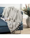 Lr Home Aarien Herringbone Throw Blanket In Grey