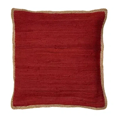 Lr Home Abeje Bordered Square Throw Pillow In Red