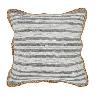 Lr Home Abena Stripe Square Throw Pillow In Gray