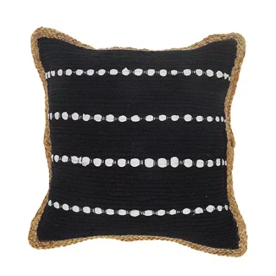 Lr Home Abha Stripe Square Throw Pillow In Black