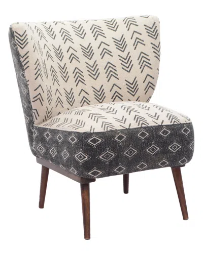 Lr Home Alaric Geometric Modern Handmade Organic Cotton Chair In Burgundy