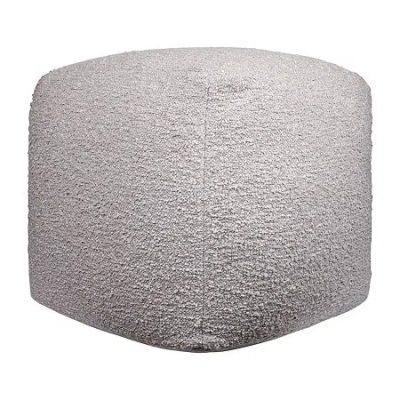Lr Home Albert Handmade Polyester Medium Pouf Ottoman In Gray
