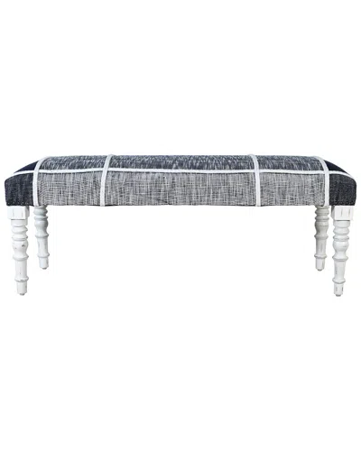 Lr Home Alessio Plaid Modern Handmade Accent Bench In Blue
