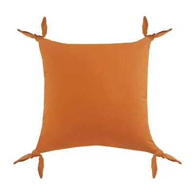 Lr Home Alisey Solid Square Throw Pillow In Orange