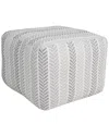 Lr Home Allure Grey/white Chevron Hand-woven Ottoman Pouf In Grey